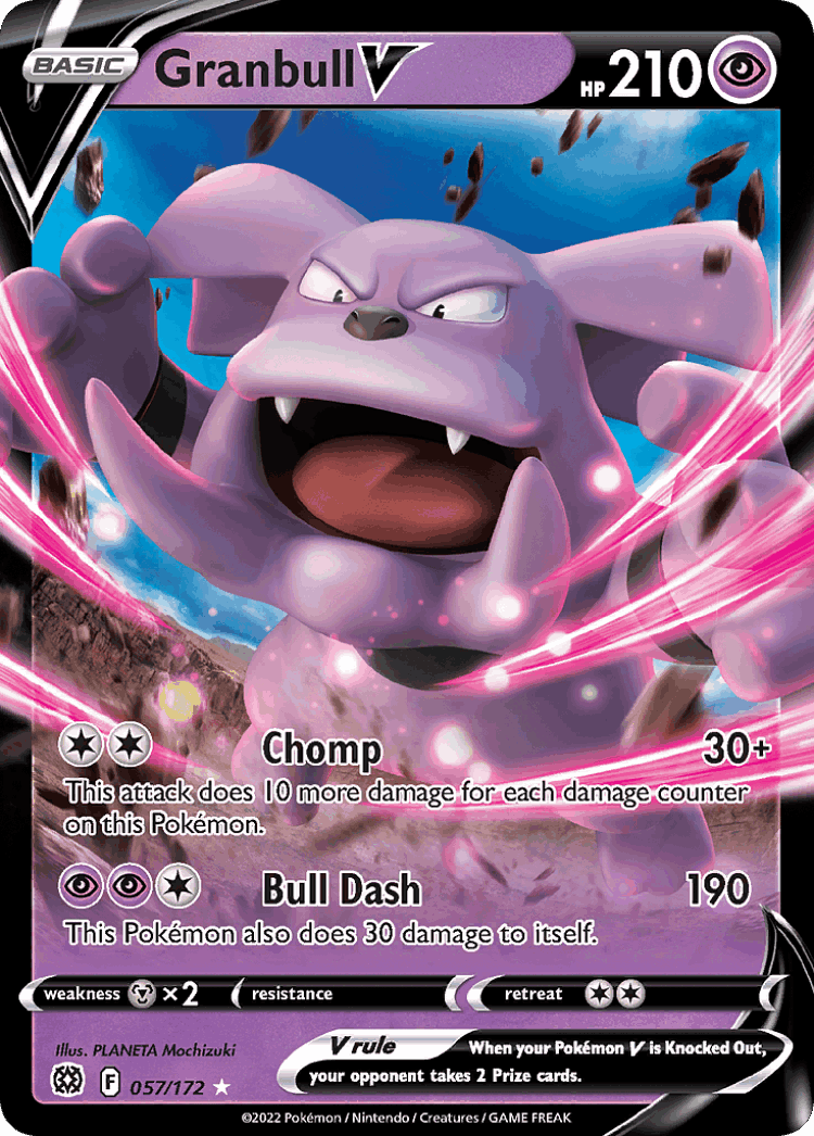 Granbull V #57 from Brilliant Stars - Rare Holo V - Illustrated by PLANETA Mochizuki