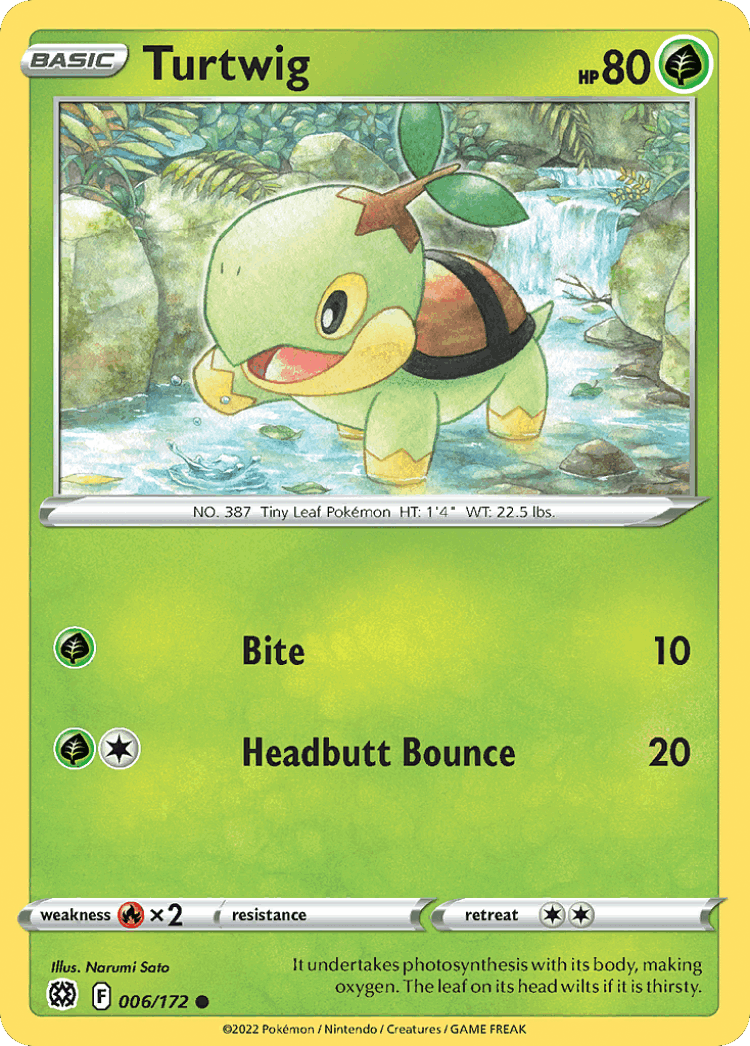 Turtwig #6 from Brilliant Stars - Common - Illustrated by Narumi Sato