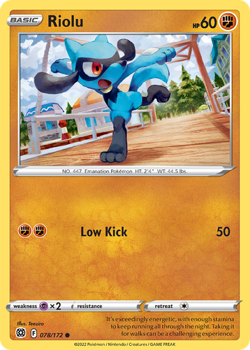 Riolu #78 from Brilliant Stars - Common - Illustrated by Teeziro