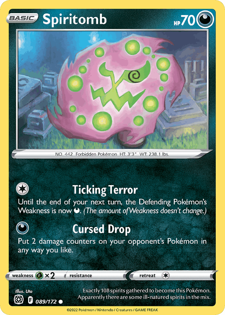 Spiritomb #89 from Brilliant Stars - Common - Illustrated by Uta
