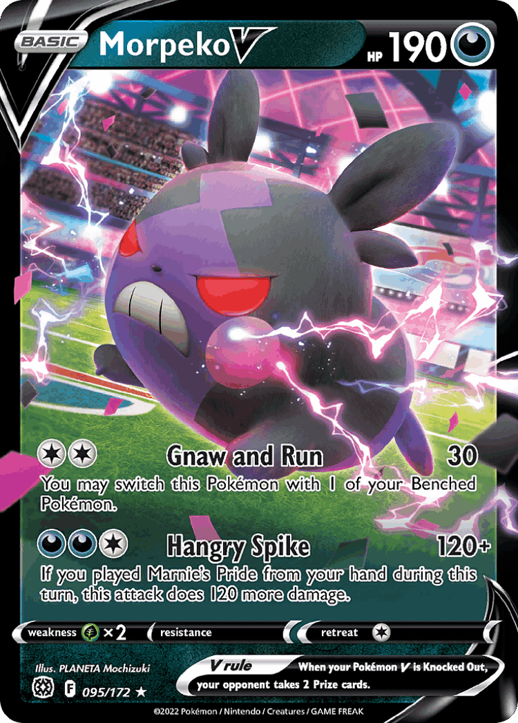 Morpeko V #95 from Brilliant Stars - Rare Holo V - Illustrated by PLANETA Mochizuki