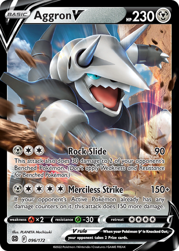 Aggron V #96 from Brilliant Stars - Rare Holo V - Illustrated by PLANETA Mochizuki