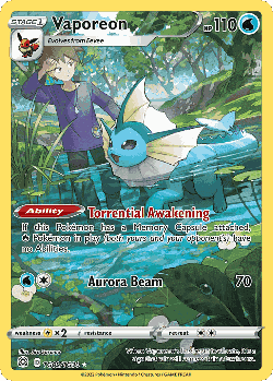 Vaporeon Pokémon TCG card art