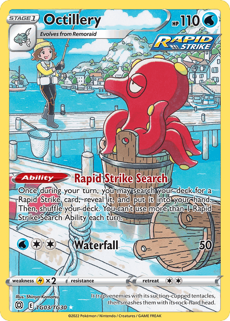 Octillery #3 from Brilliant Stars Trainer Gallery - Trainer Gallery Rare Holo - Illustrated by Shinya Komatsu