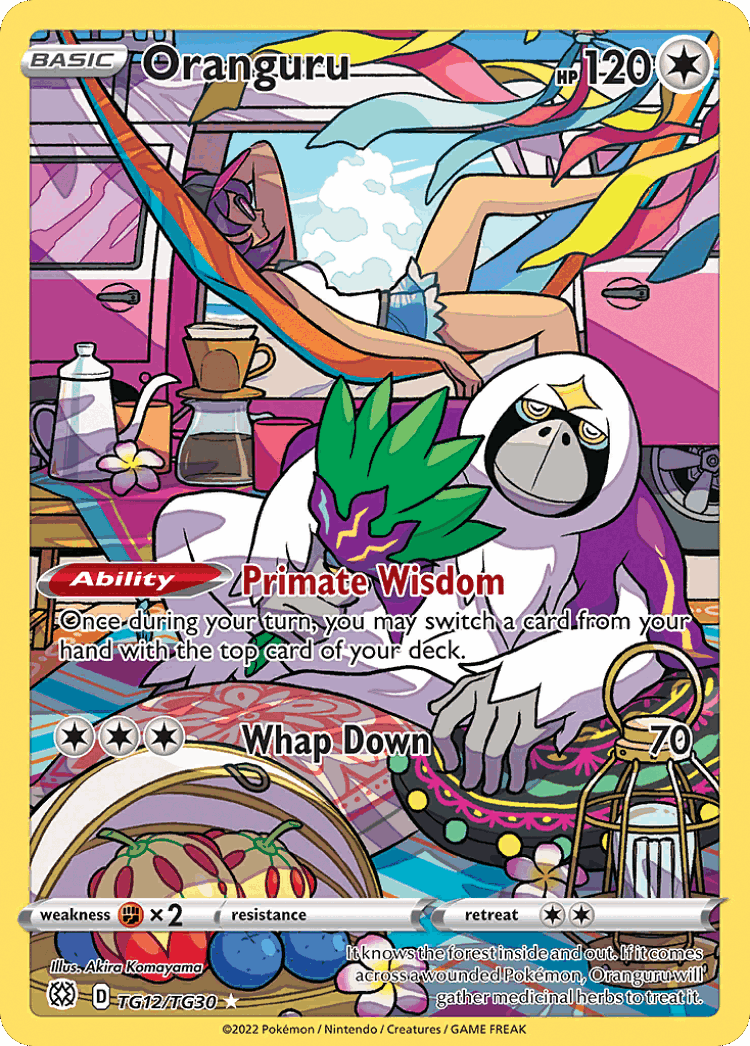 Oranguru #12 from Brilliant Stars Trainer Gallery - Trainer Gallery Rare Holo - Illustrated by Akira Komayama