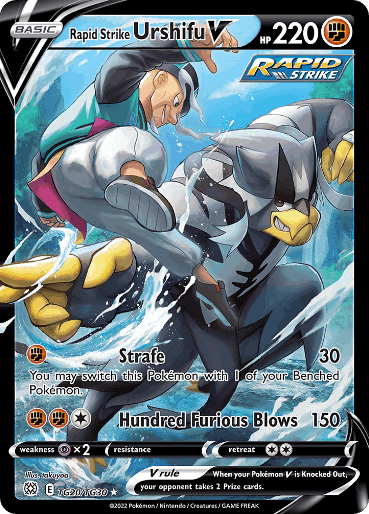 Rapid Strike Urshifu V #20 from Brilliant Stars Trainer Gallery - Rare Holo V - Illustrated by takuyoa
