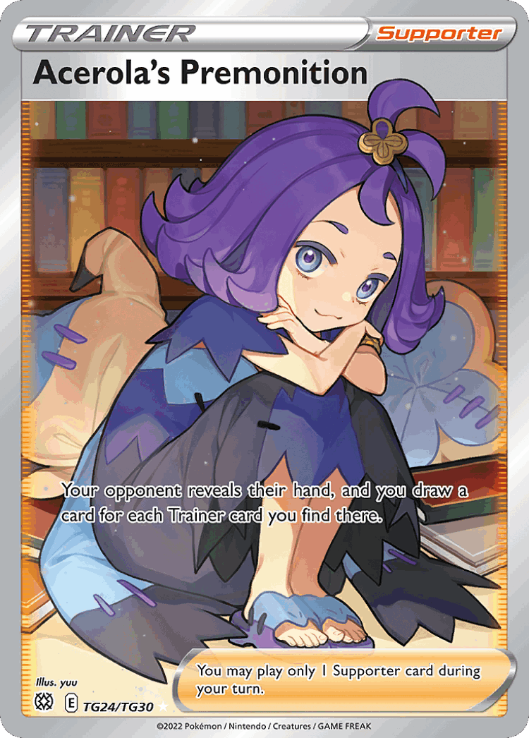 Acerola's Premonition #24 from Brilliant Stars Trainer Gallery - Rare Ultra - Illustrated by yuu