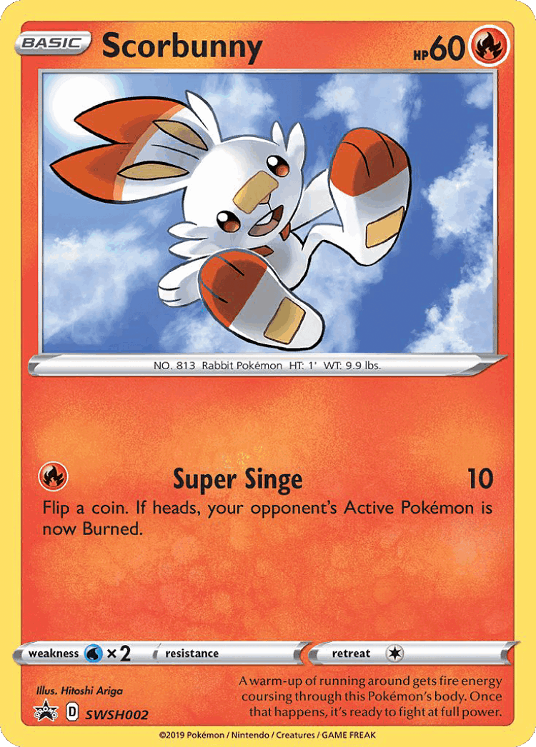 Scorbunny #2 from SWSH Black Star Promos - Promo - Illustrated by Hitoshi Ariga