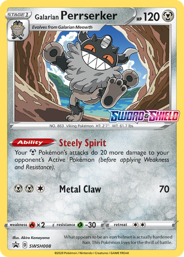 Galarian Perrserker Pokémon TCG card art