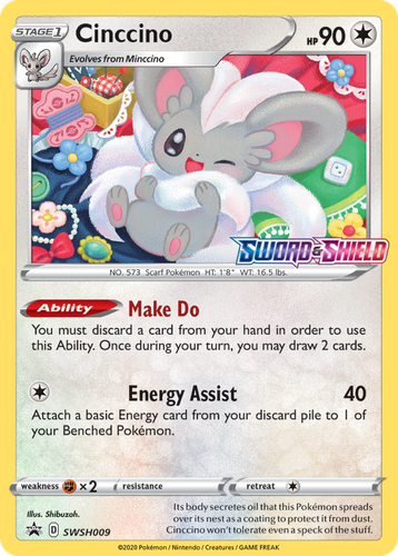 Cinccino #9 from SWSH Black Star Promos - Promo - Illustrated by Shibuzoh.