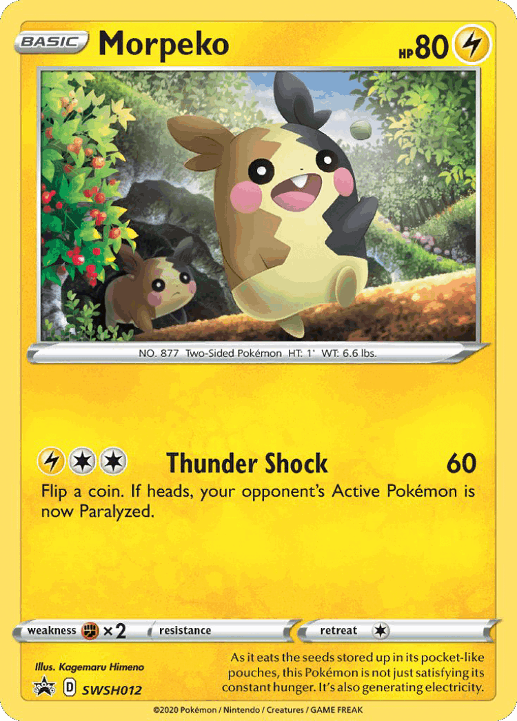 Morpeko #12 from SWSH Black Star Promos - Promo - Illustrated by Kagemaru Himeno