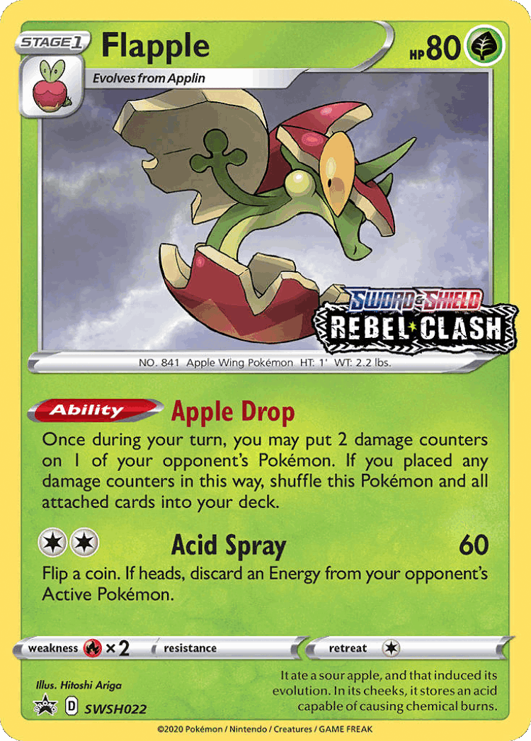Flapple #22 from SWSH Black Star Promos - Promo - Illustrated by Hitoshi Ariga