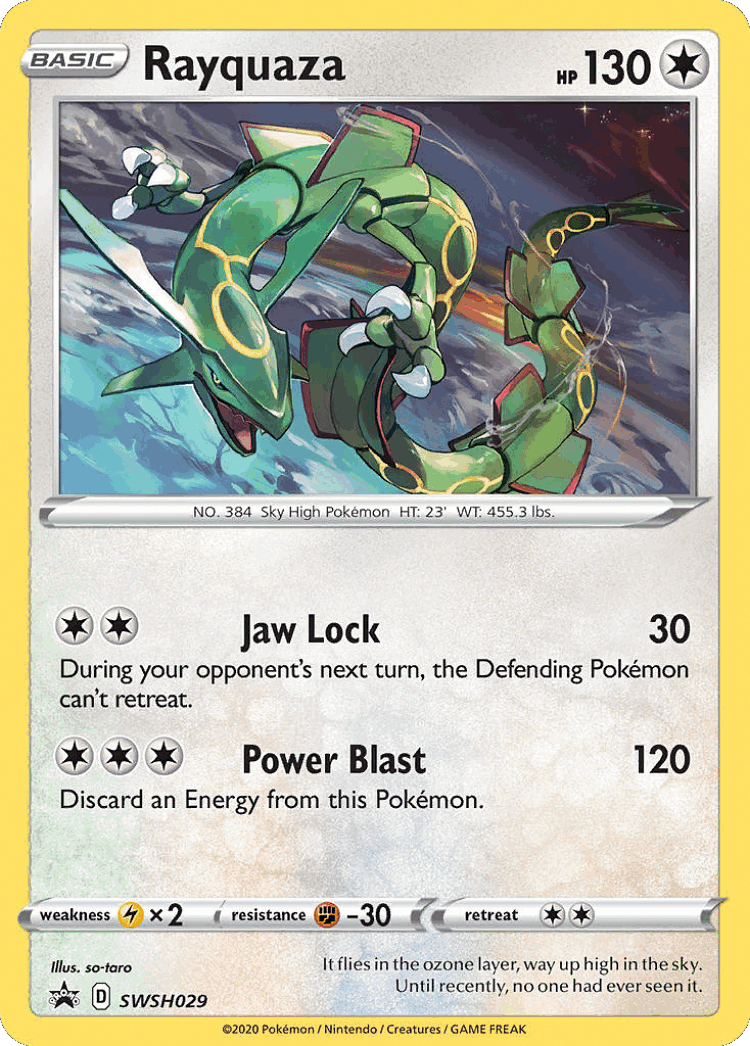 Rayquaza #29 from SWSH Black Star Promos - Promo - Illustrated by so-taro