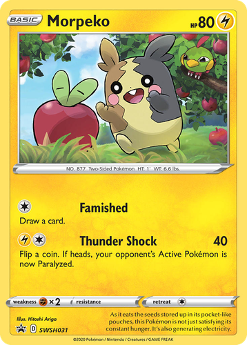 Morpeko #31 from SWSH Black Star Promos - Promo - Illustrated by Hitoshi Ariga