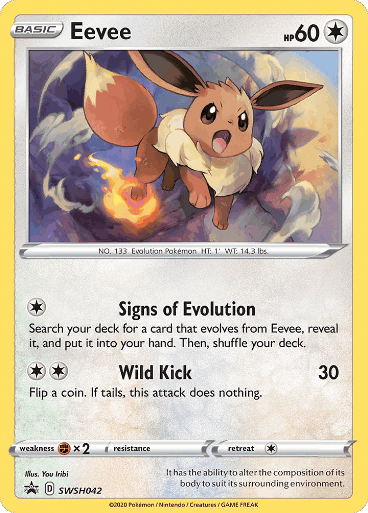 Eevee #42 from SWSH Black Star Promos - Promo - Illustrated by You Iribi
