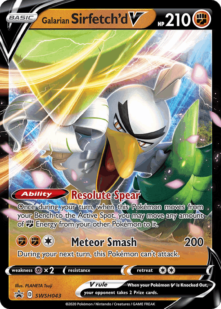 Galarian Sirfetch'd V #43 from SWSH Black Star Promos - Promo - Illustrated by PLANETA Tsuji
