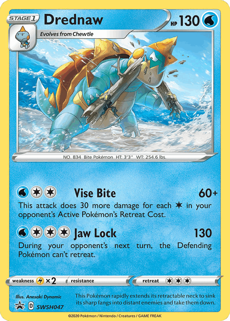 Drednaw #47 from SWSH Black Star Promos - Promo - Illustrated by Anesaki Dynamic