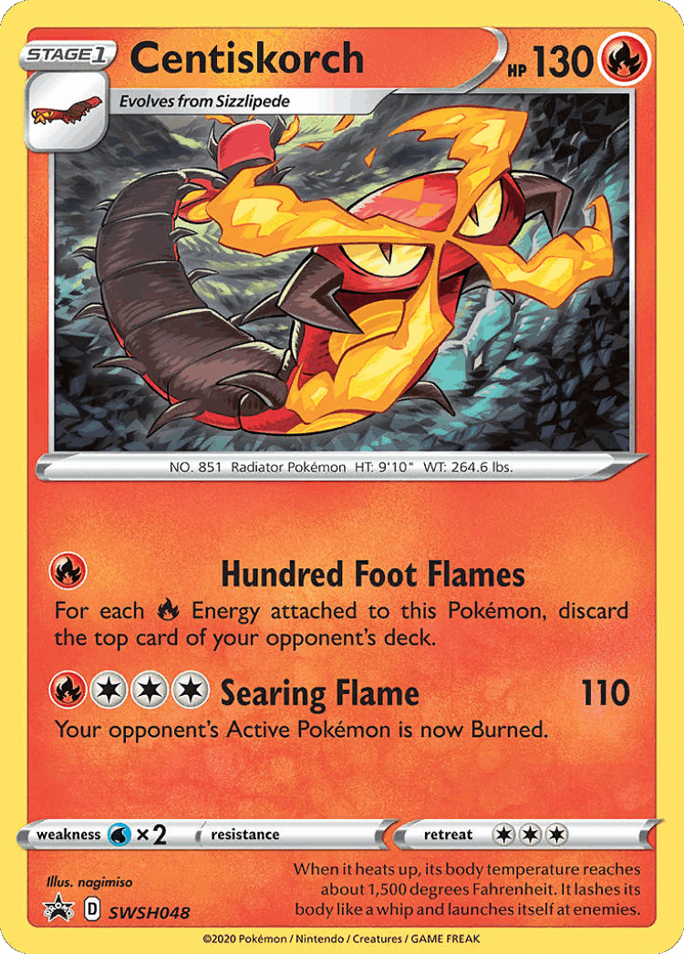 Centiskorch #48 from SWSH Black Star Promos - Promo - Illustrated by nagimiso