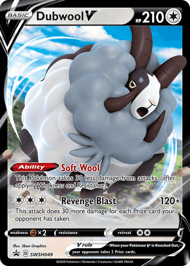 Dubwool V #49 from SWSH Black Star Promos - Promo - Illustrated by 5ban Graphics
