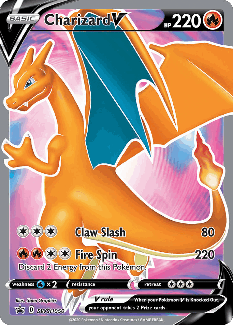 Charizard V #50 from SWSH Black Star Promos - Promo - Illustrated by 5ban Graphics