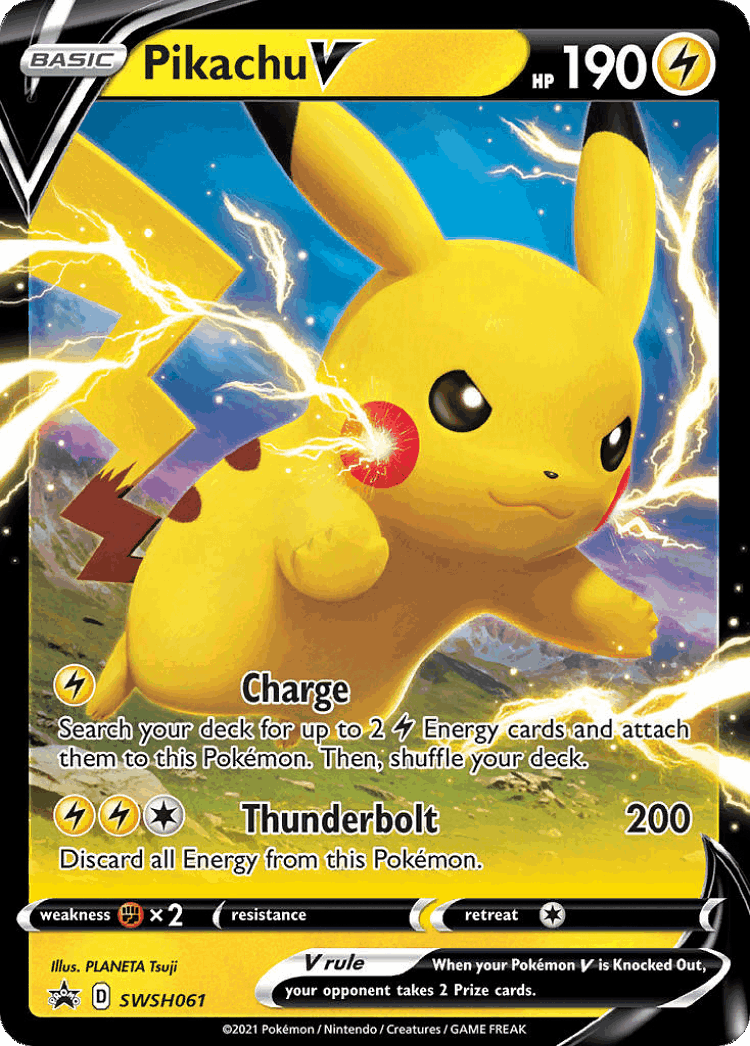 Pikachu V #61 from SWSH Black Star Promos - Promo - Illustrated by PLANETA Tsuji