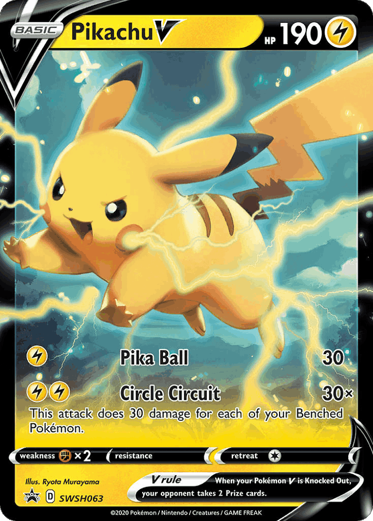 Pikachu V #63 from SWSH Black Star Promos - Promo - Illustrated by Ryota Murayama