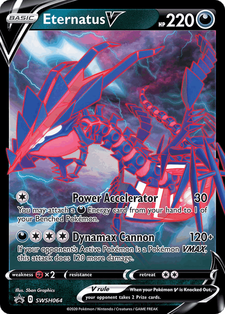 Eternatus V #64 from SWSH Black Star Promos - Promo - Illustrated by 5ban Graphics