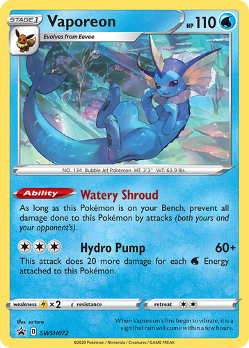Vaporeon 72, SWSH Black Star Promos
