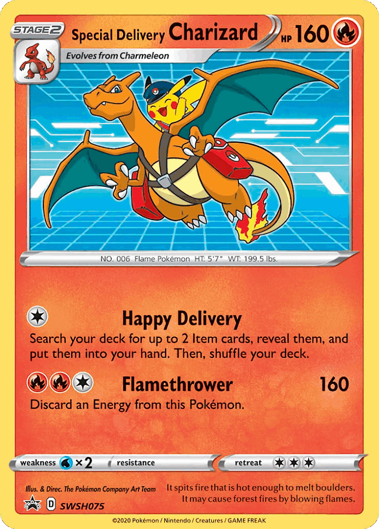 Special Delivery Charizard #75 from SWSH Black Star Promos - Promo - Illustrated by The Pokémon Company Art Team