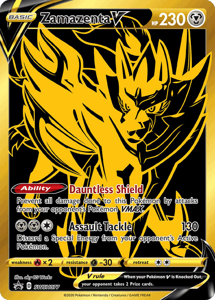 Zamazenta V #77 from SWSH Black Star Promos - Promo - Illustrated by aky CG Works