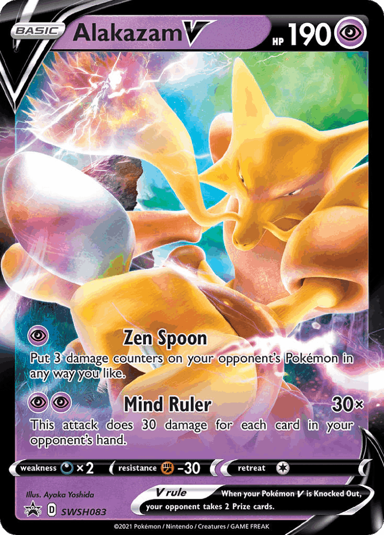 Alakazam V #83 from SWSH Black Star Promos - Promo - Illustrated by Ayaka Yoshida