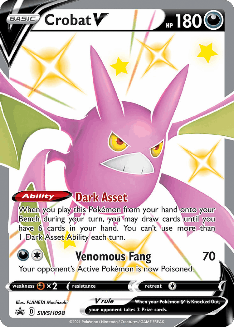 Crobat V #98 from SWSH Black Star Promos - Promo - Illustrated by PLANETA Mochizuki
