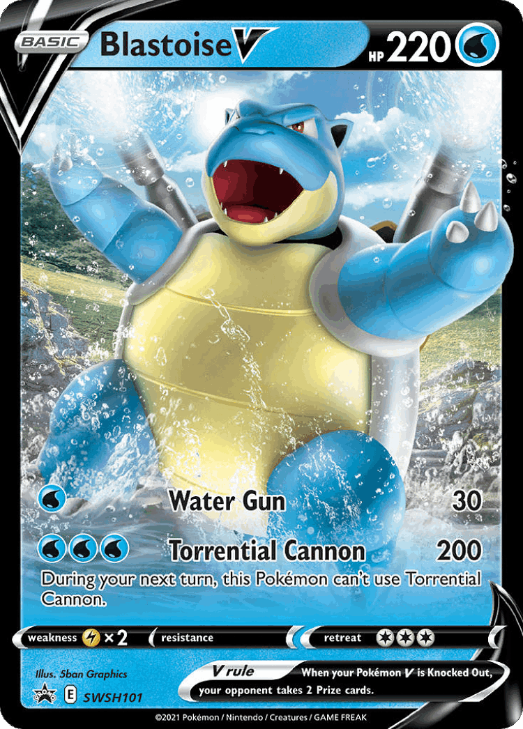 Blastoise V #101 from SWSH Black Star Promos - Promo - Illustrated by 5ban Graphics