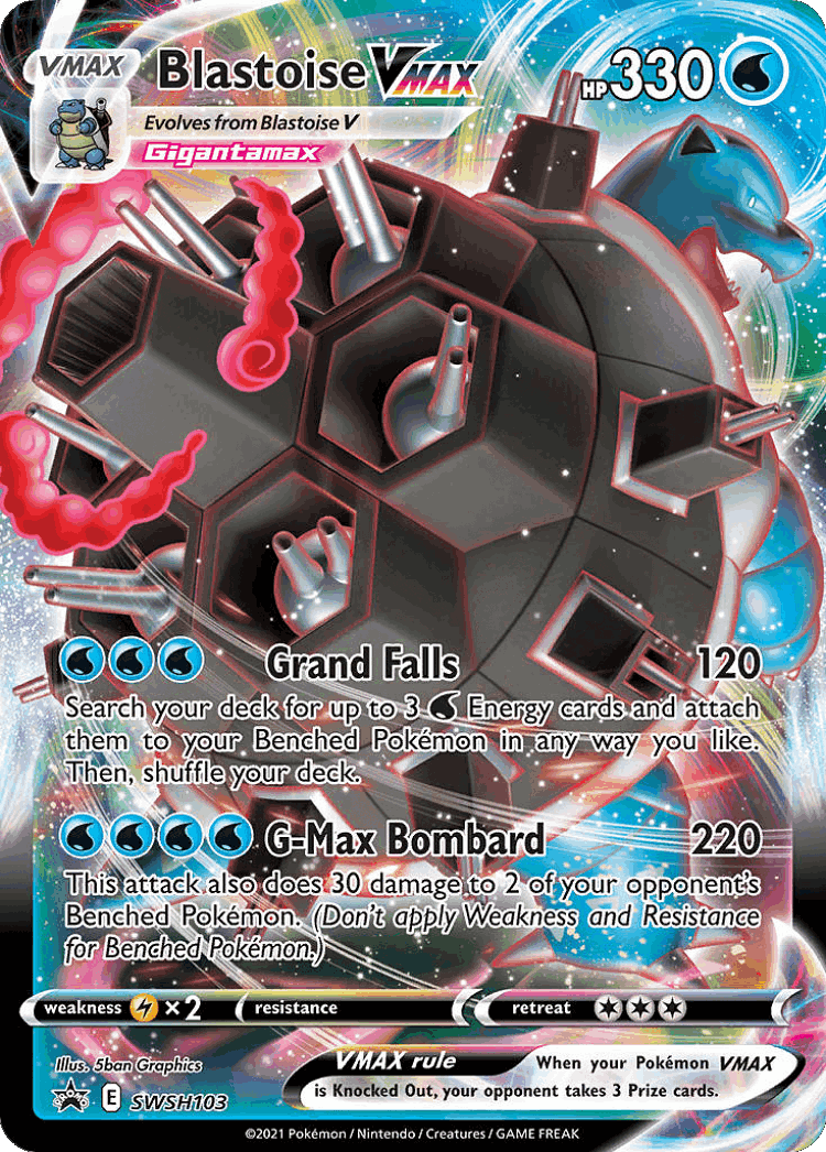 Blastoise VMAX #103 from SWSH Black Star Promos - Promo - Illustrated by 5ban Graphics