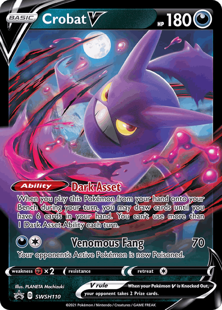 Crobat V #110 from SWSH Black Star Promos - Promo - Illustrated by PLANETA Mochizuki