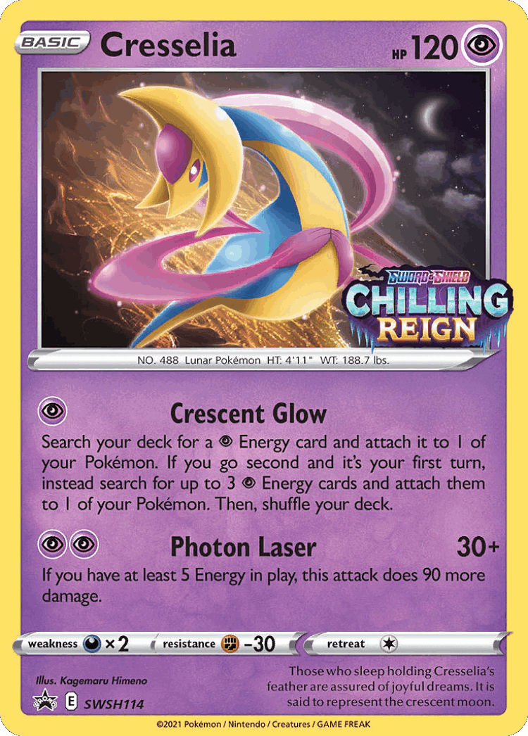 Cresselia #114 from SWSH Black Star Promos - Promo - Illustrated by Kagemaru Himeno