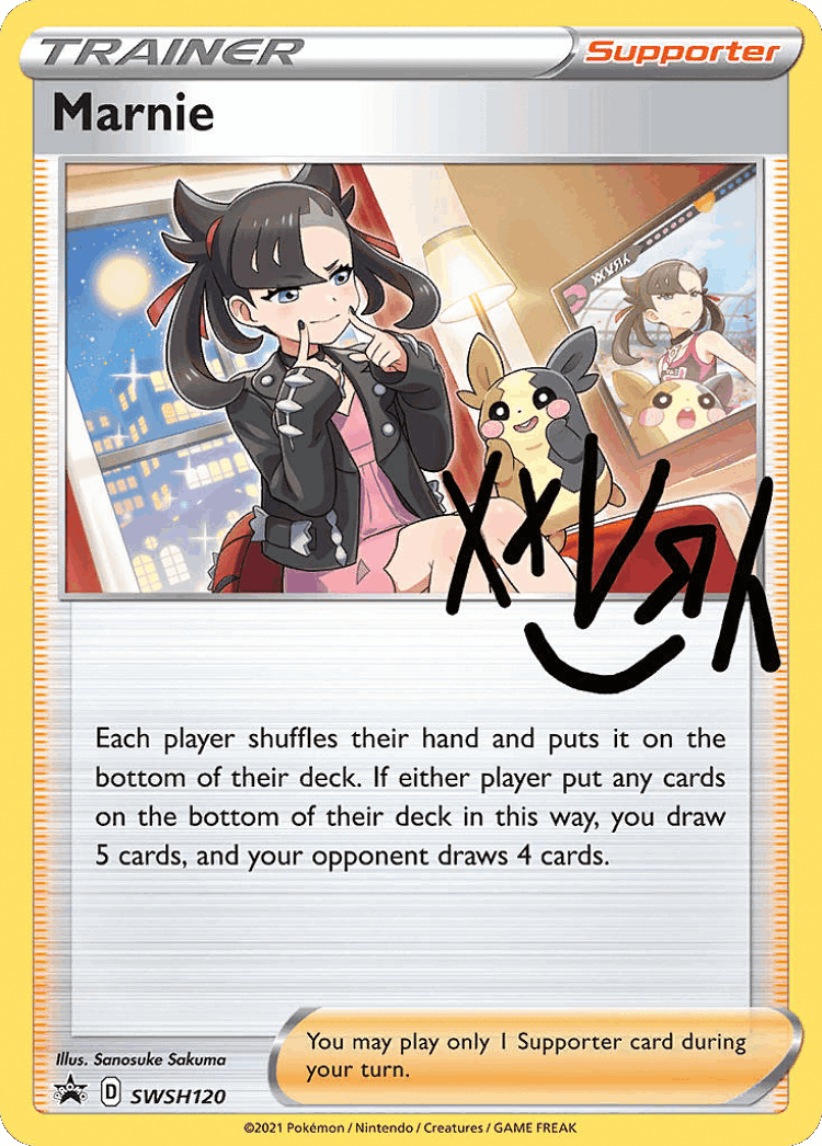 Marnie #120 from SWSH Black Star Promos - Promo - Illustrated by Sanosuke Sakuma