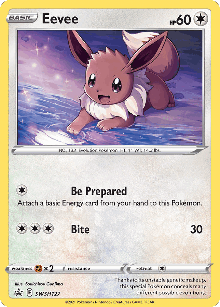 Eevee #127 from SWSH Black Star Promos - Promo - Illustrated by Souichirou Gunjima