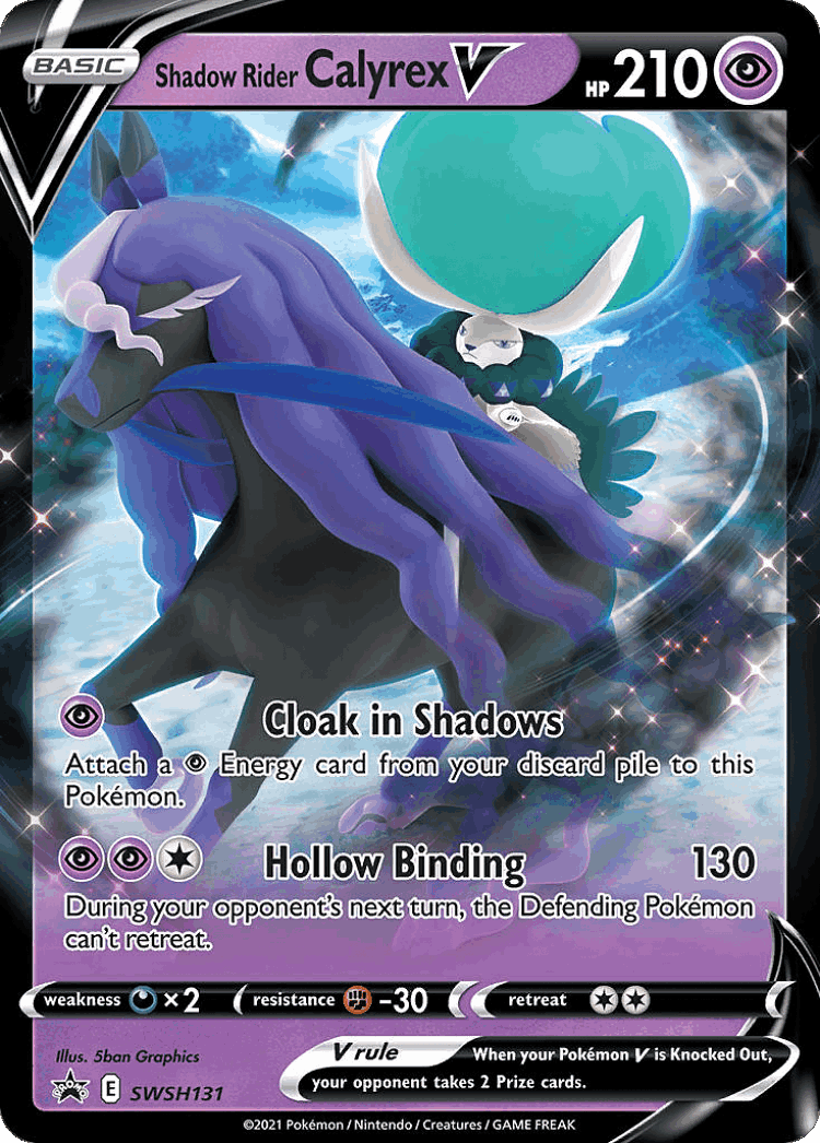 Shadow Rider Calyrex V #131 from SWSH Black Star Promos - Promo - Illustrated by 5ban Graphics