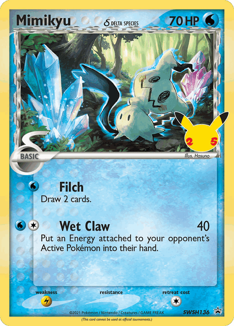 Mimikyu δ #136 from SWSH Black Star Promos - Promo - Illustrated by Hasuno