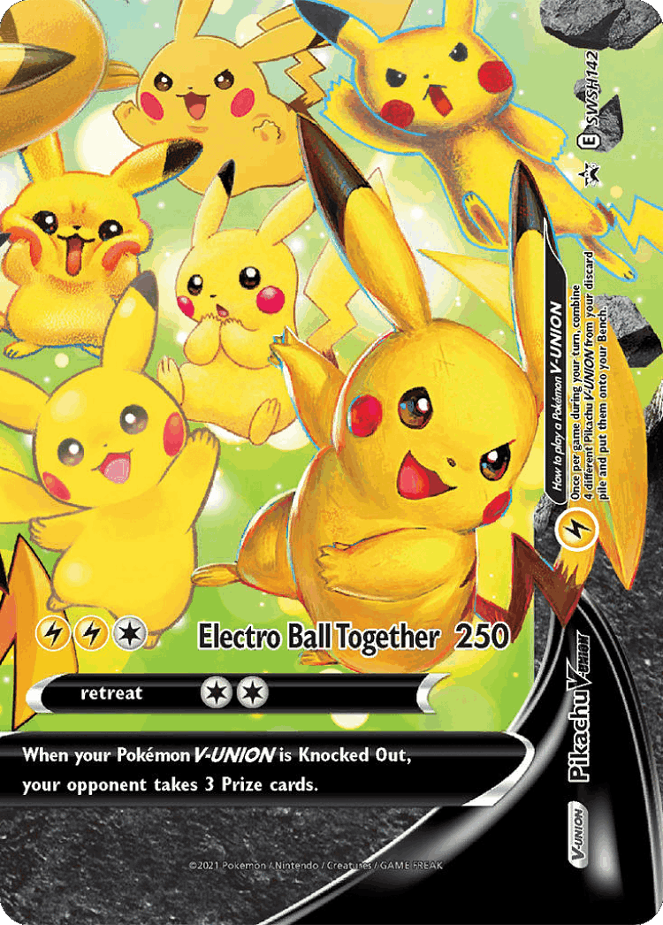 Pikachu V-UNION #142 from SWSH Black Star Promos - Promo