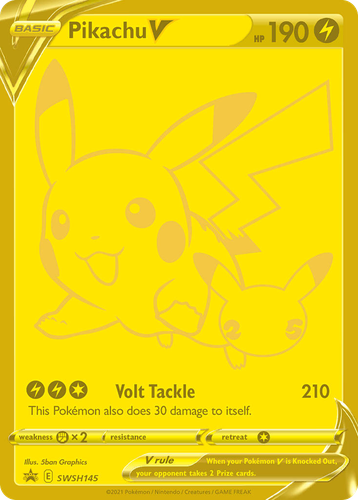 Pikachu V #145 from SWSH Black Star Promos - Promo - Illustrated by 5ban Graphics