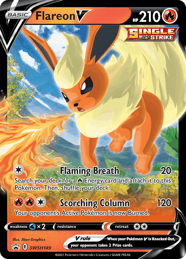 Flareon V #149 from SWSH Black Star Promos - Promo - Illustrated by 5ban Graphics