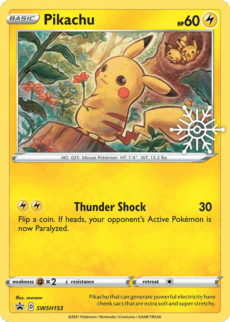 Pikachu #153 from SWSH Black Star Promos - Promo - Illustrated by sowsow
