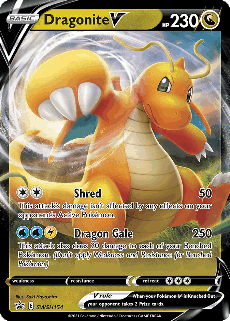Dragonite V #154 from SWSH Black Star Promos - Promo - Illustrated by Saki Hayashiro
