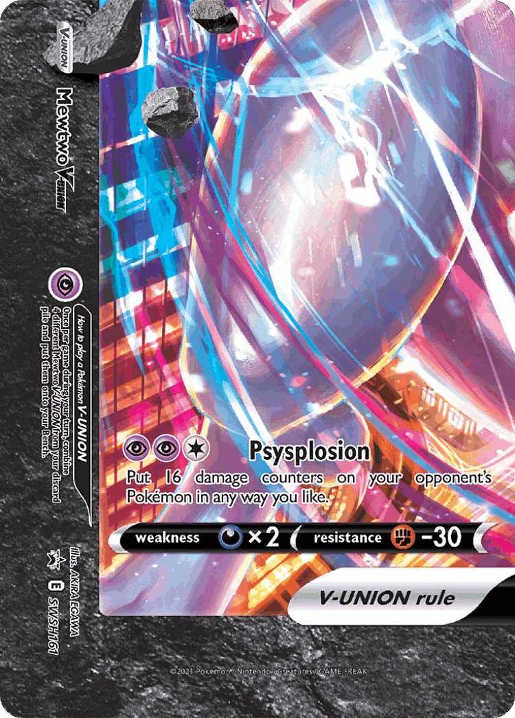 Mewtwo V-UNION #161 from SWSH Black Star Promos - Promo - Illustrated by AKIRA EGAWA