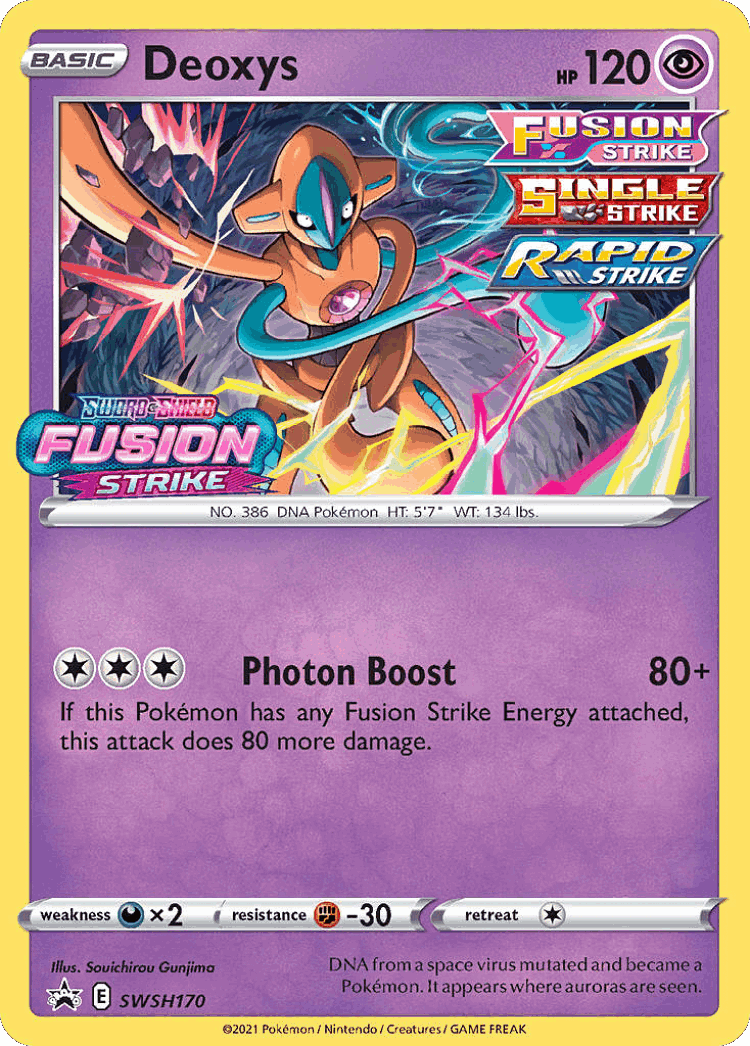 Deoxys #170 from SWSH Black Star Promos - Promo - Illustrated by Souichirou Gunjima