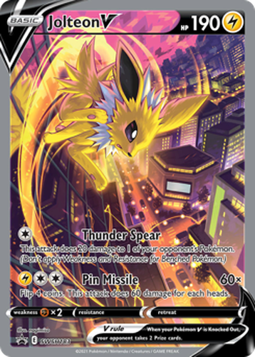 Jolteon V #183 from SWSH Black Star Promos - Promo - Illustrated by nagimiso