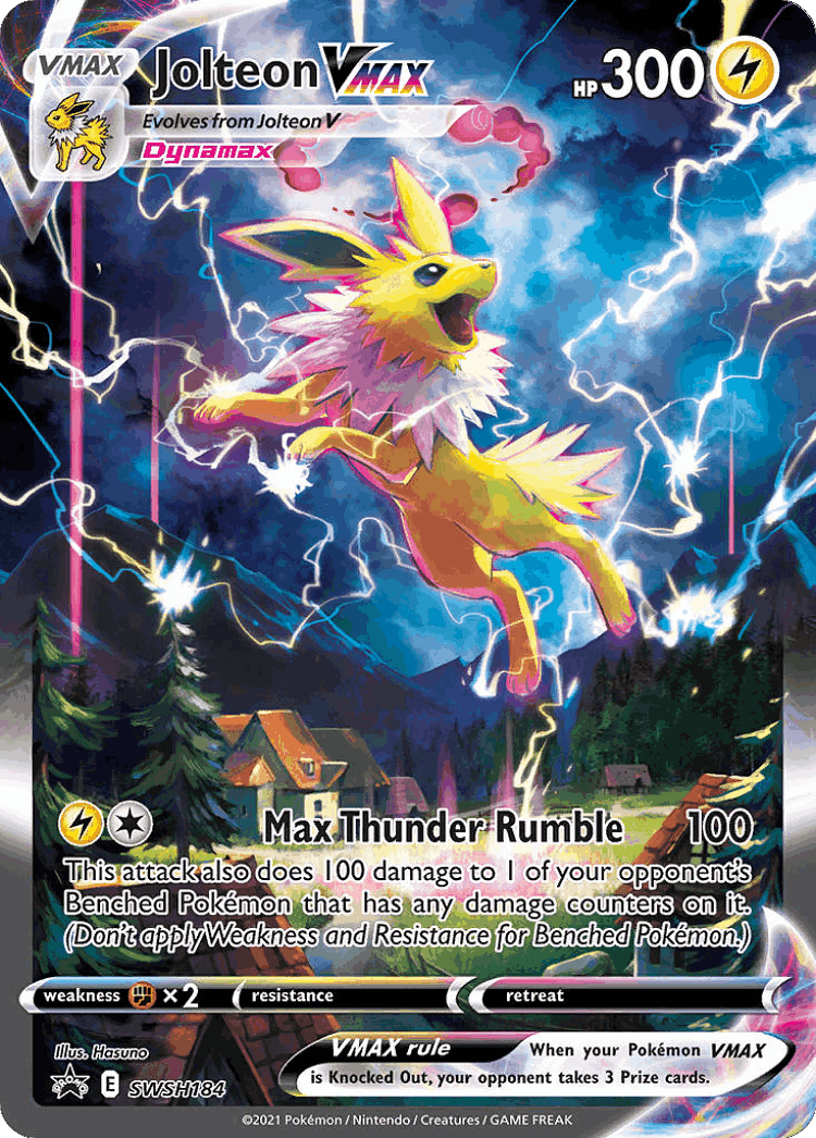 Jolteon VMAX #184 from SWSH Black Star Promos - Promo - Illustrated by Hasuno