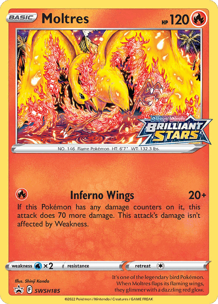 Moltres #185 from SWSH Black Star Promos - Promo - Illustrated by Shinji Kanda